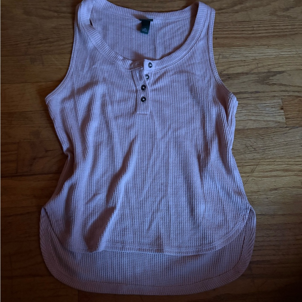 Wild Fable Light Pink Buttoned Tank Top